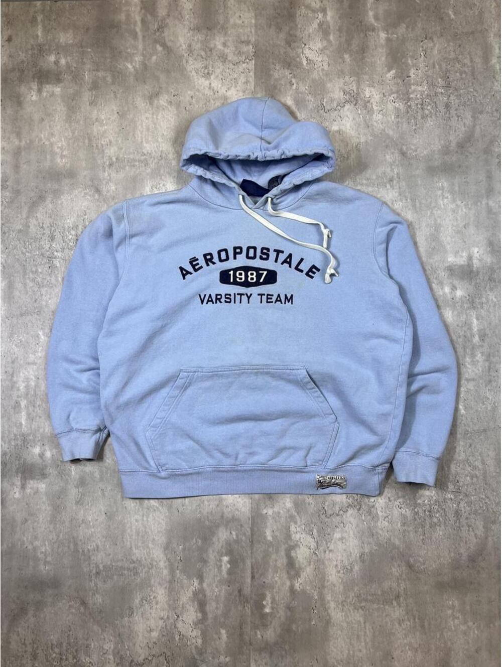 Aeropostale Varsity Hoodie Light Blue 1987